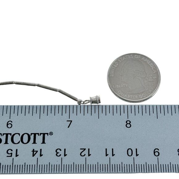 Vintage Liquid Sterling Silver 925 Rose Quartz Beaded Bracelet Size 7.5" - Picture 8 of 8